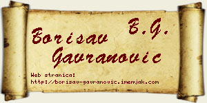 Borisav Gavranović vizit kartica